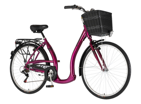 Bicikl city visitor vintage 28" alu 19" v-brake  6 brzina 167-192cm (l/xl) ljubičasti  perla uv sjaj