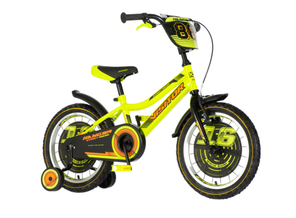 Bicikl kids visitor ranger 16" 9" v-brake  kontra 105-125cm (16") neon žuti