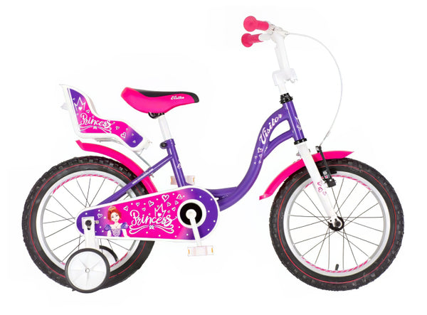 Bicikl kids visitor princess 16" 9" v-brake kontra 105-125cm (16") ljubičasti perla
