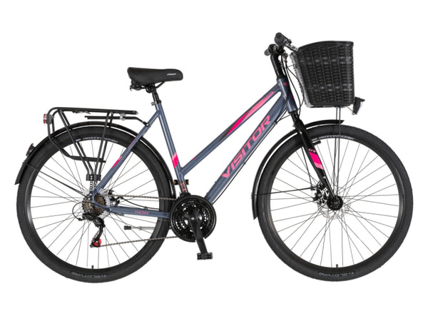 Bicikl city visitor crx city 28" alu 21" disk dupli 18 brzina 167-192cm (l/xl) sivi perla uv sjaj