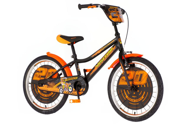 Bicikl kids visitor motocross 20" 10" v-brake  kontra 115-135cm (20") crno narandžasti polu mat
