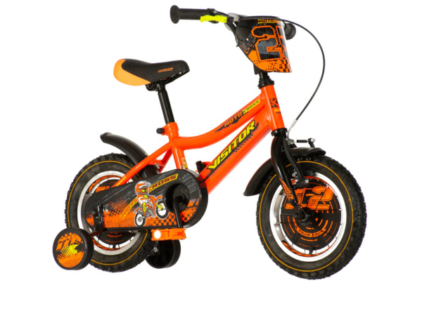 Bicikl kids visitor motocross 12" 8" v-brake  kontra 95-115cm (12") neon narandžasti uv