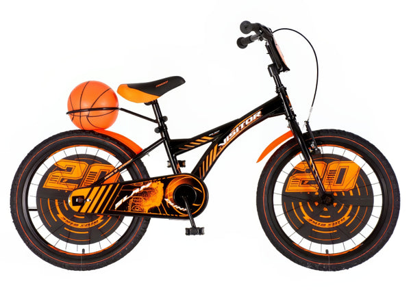 Bicikl kids visitor basket 20" 10" v-brake  kontra 115-135cm (20") crno narandžasti