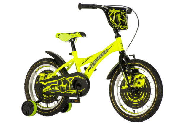 Bicikl kids visitor player 16" 9" v-brake  kontra 105-125cm (16") neon žuti uv